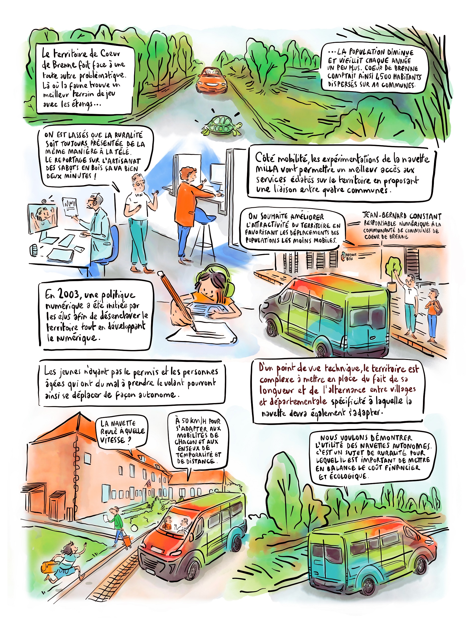 Expérimentation des navettes autonomes - La BD par Donatelle Liens - Planche #4