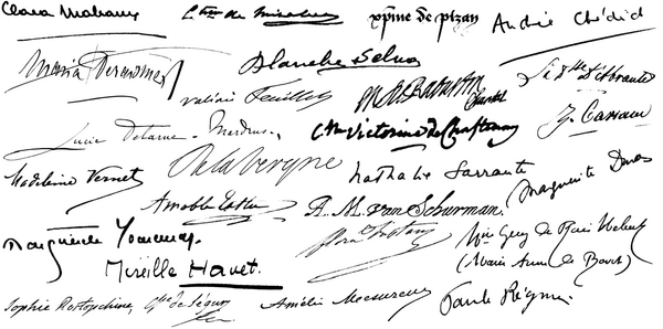 Signatures of women writers - Histoires d’Autrices