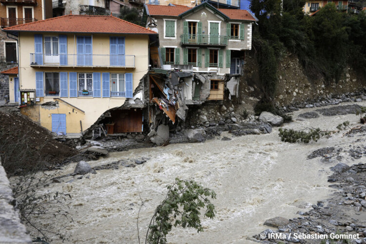 ne crue soudaine de la Vésubie à Saint-Martin-Vésubie – Crédits Sébastien Gominet / IRma