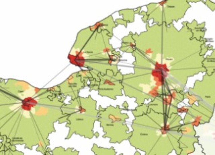 Crédit : Sylvestre Duroudier / Atlas des déplacements domicile-travail interurbains