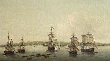 La prise de la Martinique en février 1762 par les Anglais - Dominic Serres  (1722–1793) - domaine public 