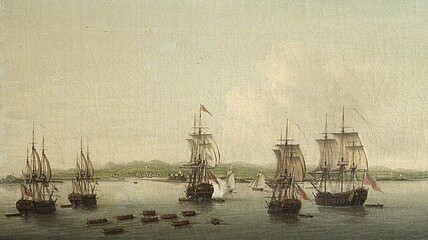 La prise de la Martinique en février 1762 par les Anglais - Dominic Serres  (1722–1793) - domaine public 